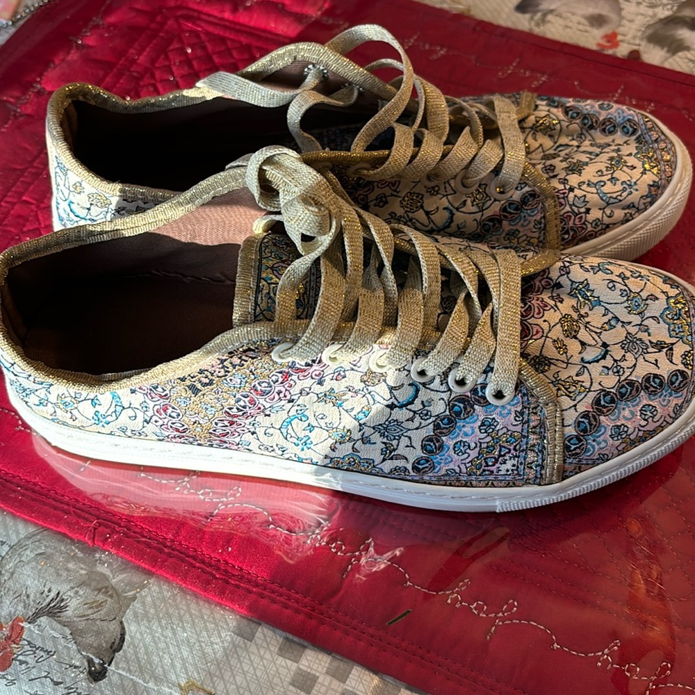 Unique stylish sneakers fabric is made of Turkish rug